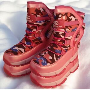 HobiBear Girls Pink Camo Winter Boots - Size 2 - New w/Tags & Box